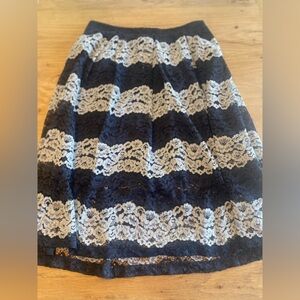 Who What Wear Black and White Midi‎ A-Line Skirt Women’s 12 Preloved